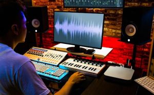 A music producer making beats