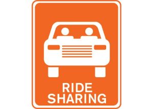 A ridesharing sign