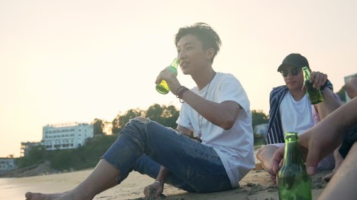 Young adults relaxing together