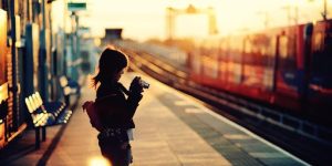 A woman exploring
