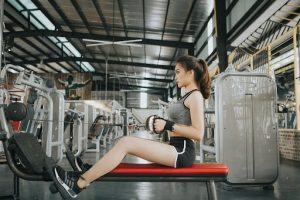 A woman exercising