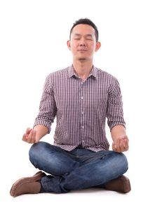 A person meditating