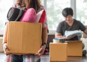 A couple moving out